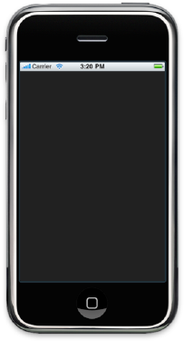 A black iPhone canvas for Quartz, containing a status bar.