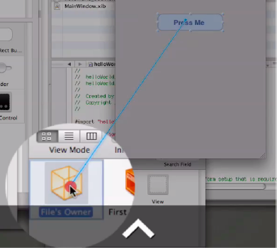 In Interface Builder, note the connection between the File's Owner icon and the View window.