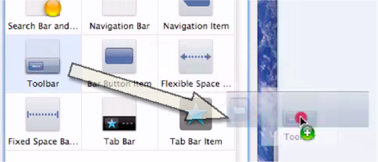 Drag a toolbar onto your screen and place it at the bottom of the workspace.