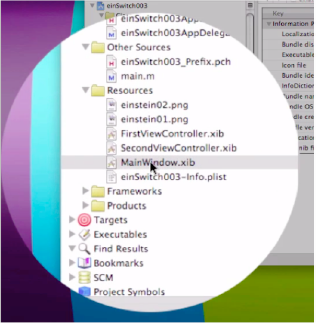From the Resources folder, open the MainWindow.xib file.