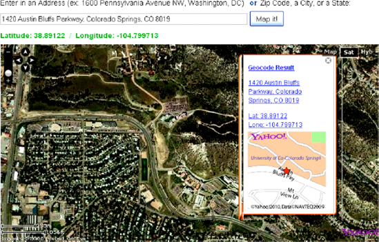 http://www.batchgeocode.com/lookup is one of many Internet sites where one can enter an address and receive its longitudinal and latitudinal coordinates.