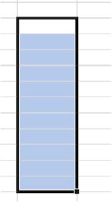 One column, eleven rows