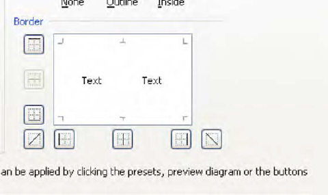 Text appearing horizontally, enabling borders to draw along that orientation