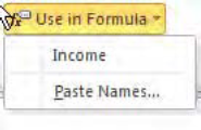 Using a range name in a formula