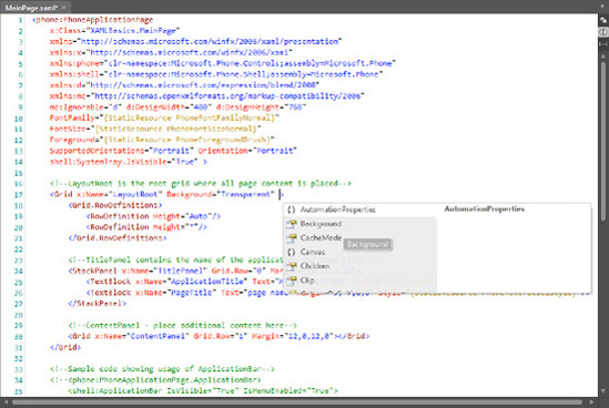 Expression Blend 4 syntax highlighting and IntelliSense