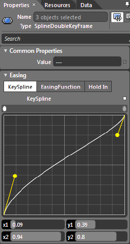 KeySpline easing customization