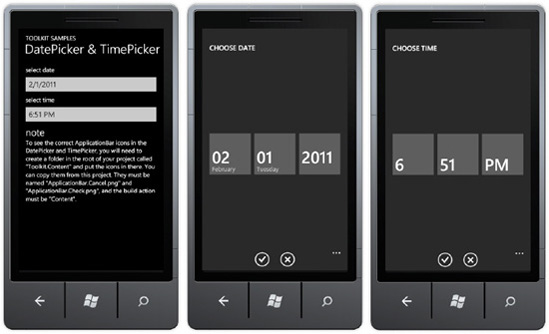 DatePicker & TimePicker controls in action