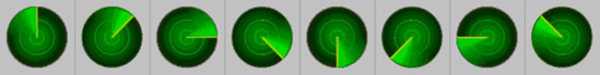 The frames of the radar animation placed into a single graphic file