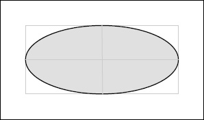 The elliptical test region contained within a rectangular sprite