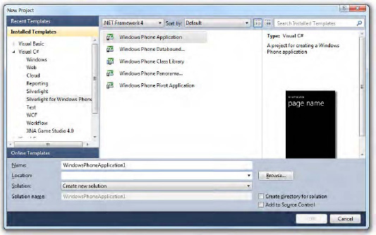 Creating a new Silverlight project