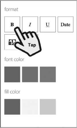 Excel Mobile formatting options..