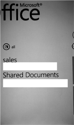 Bookmarked SharePoint locations.