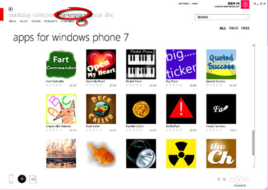 Windows Phone Marketplace