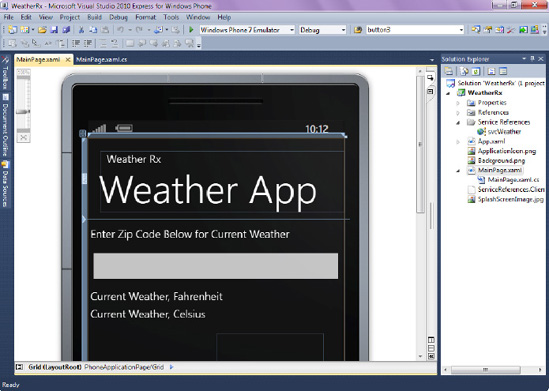 WeatherRx design layout