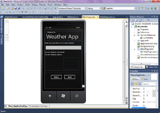 Weather application with error recovery elements