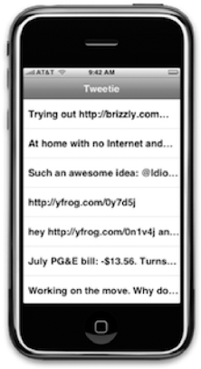 The first Tweetie fast-scrolling prototype.
