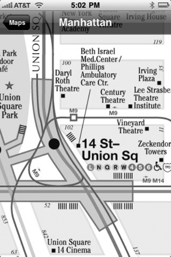 One of the MTA's neighborhood maps, showing entries and local landmarks.