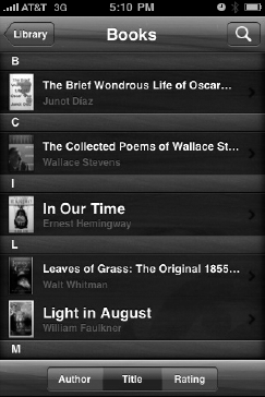 Library for iPhone is a model client app, and shares aesthetics with its desktop version.
