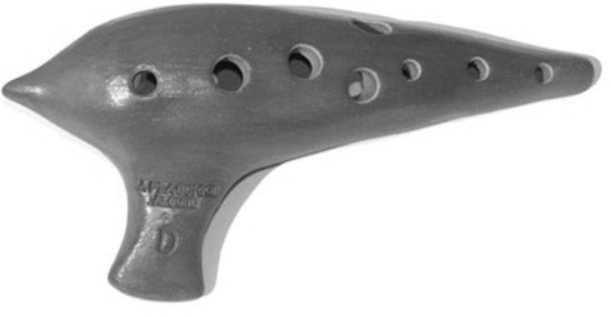 A modern ocarina. The earliest of the instruments are believed to date back 15,000 years. Because they do not rely on their length to produce their tone as flutes do, but instead create their sound from the resonance of the whole cavity, there is no standard length for an ocarina, and the placement of the holes—there are usually between four and twelve—is irrelevant and variable. (Photo credit: http://de.wikipedia.com)