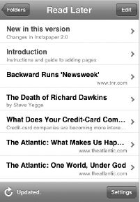 The simplicity of Instapaper's UI belies its clever concept and execution.