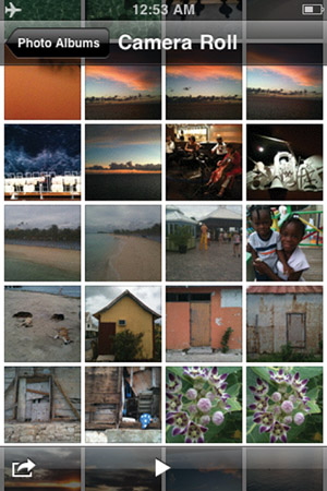 A grid of images is displayed for you to quickly see the photos you have taken.