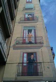 Unique painted building in Spain.