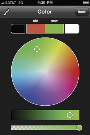 You can change the color of your brush using the Color Picker.