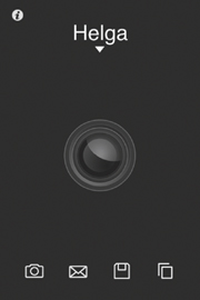 The screen that comes up after you tap the CameraBag app on your iPhone.