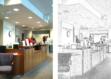 Tweaked before-and-after photos using the Pencil effect.