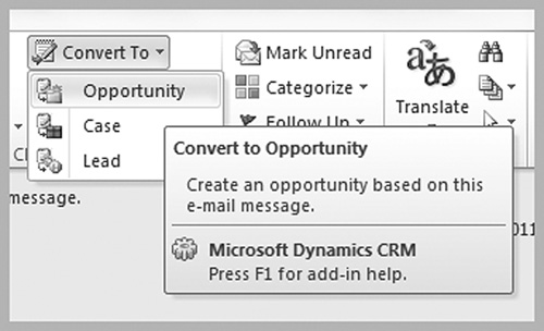 Task A Converting an e-mail to an Opportunity