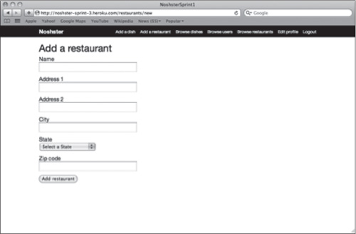 Add restaurant page.