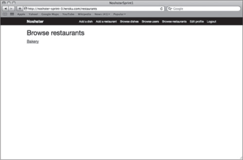 Browse restaurants page.