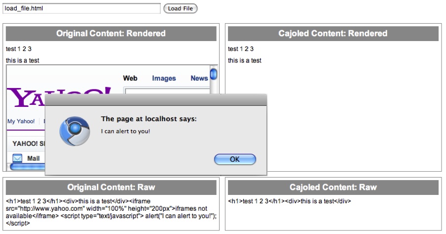 The Caja rendering application