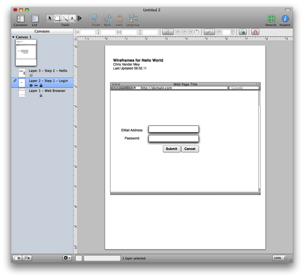 Creating layers in Omnigraffle