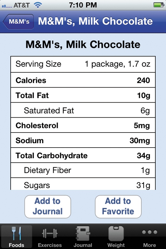 Nutrition Menu