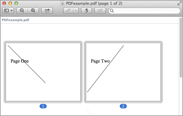 Output from PDF example shown in the Mac OS X Preview app