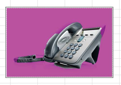 Screenshot of an image of a telephone with the Remove Background tool applied.