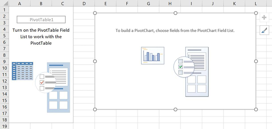 Screenshot of an Excel worksheet to which a PivotChart has been added.