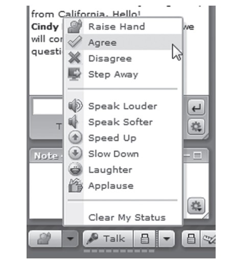 Figure 3. Participant Chat Privileges in Adobe Acrobat Connect Pro