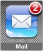 The number of unread messages appears on the Mail icon.