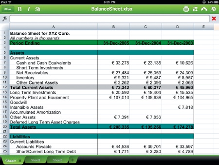 QuickOffice makes it easy to edit and create Word and Excel files.