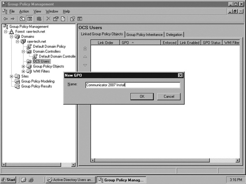 Creating a Software Installation GPO Using the GPMC