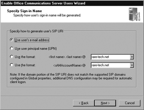 Choosing How the Username Is Generated for MOC Sign-in