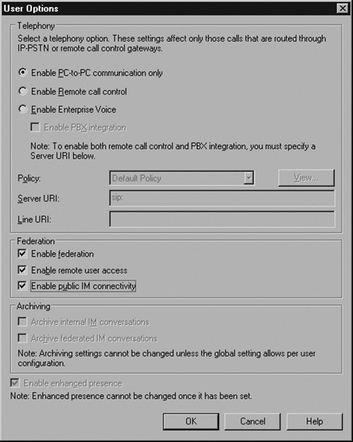 Enabling User Features