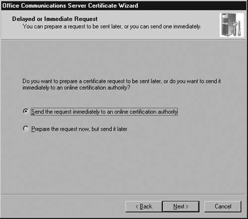 Sending the Certificate Request