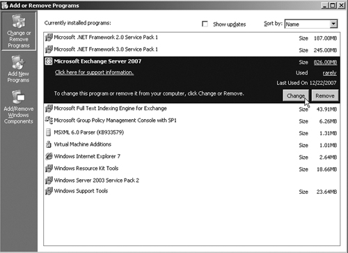 Windows Add or Remove Programs