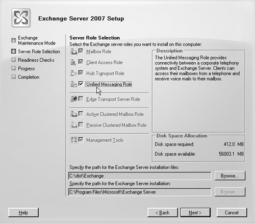 Exchange Server Role Selection