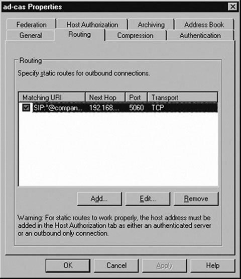 Viewing the Outbound Connections on a Front-End Server Configuration