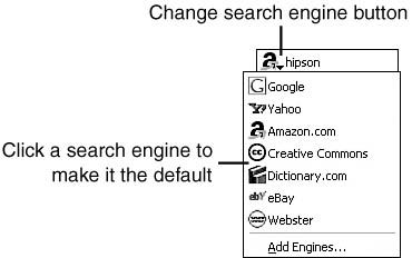 Drop down the search engine selector and pick your default search engine.