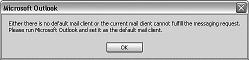 Importing from Outlook is made more difficult because Outlook must be the default mail program.